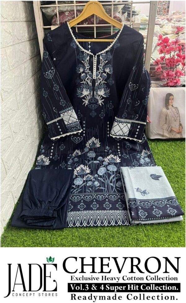 JADE CHEVRON EXCLUSIVE SUPER HIT COLLECTION READYMADE PAKISTANI KURTI ONLINE SUPPLIER - Image 2
