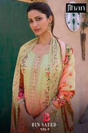 JIHAN BIN SAEED LAWN COLLECTION VOL-9 PAKISTANI SUITS ONLINE WHOLESALER