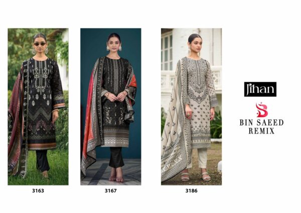 JIHAN PRESET BIN SAEED LAWN REMIX PURE LAWN PRINTED PAKISTANI SUITS WHOLESALE