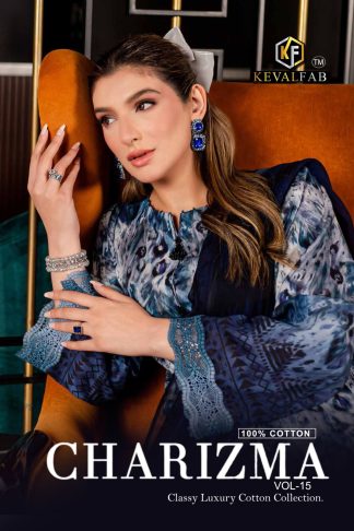 KEVAL FAB CHARIZMA VOL-15 KARACHI COLLECTION PAKISTANI SALWAR SUITS DEALER