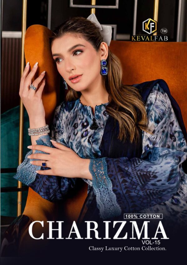 KEVAL FAB CHARIZMA VOL-15 KARACHI COLLECTION PAKISTANI SALWAR SUITS DEALER