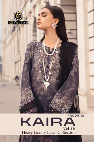 KEVAL FAB KAIRA VOL 19 LUXURY LAWN WHOLESALE SUITS CATALOGUE