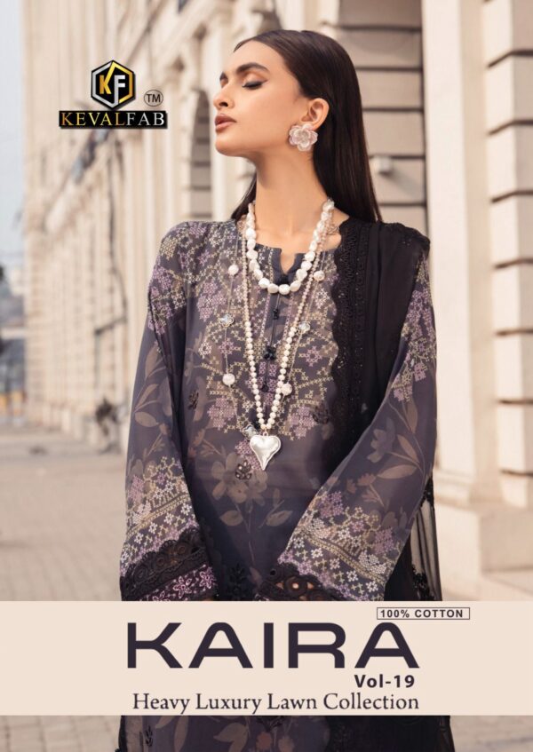 KEVAL FAB KAIRA VOL 19 LUXURY LAWN WHOLESALE SUITS CATALOGUE