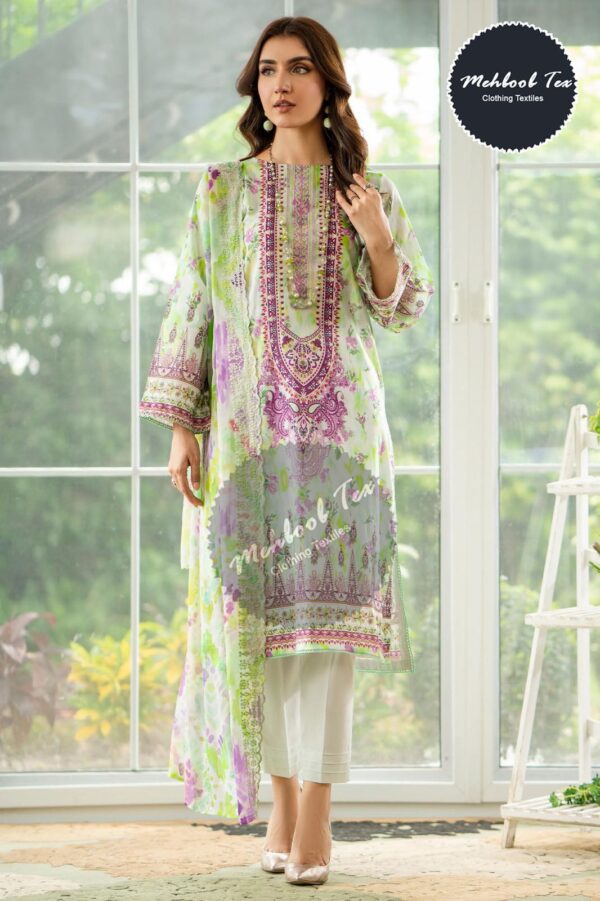 MEHBOOB TEX CHEVRON LUXURY LAWN COLLECTION HEAVY DUPATTA WORK PAKISTANI SUITS