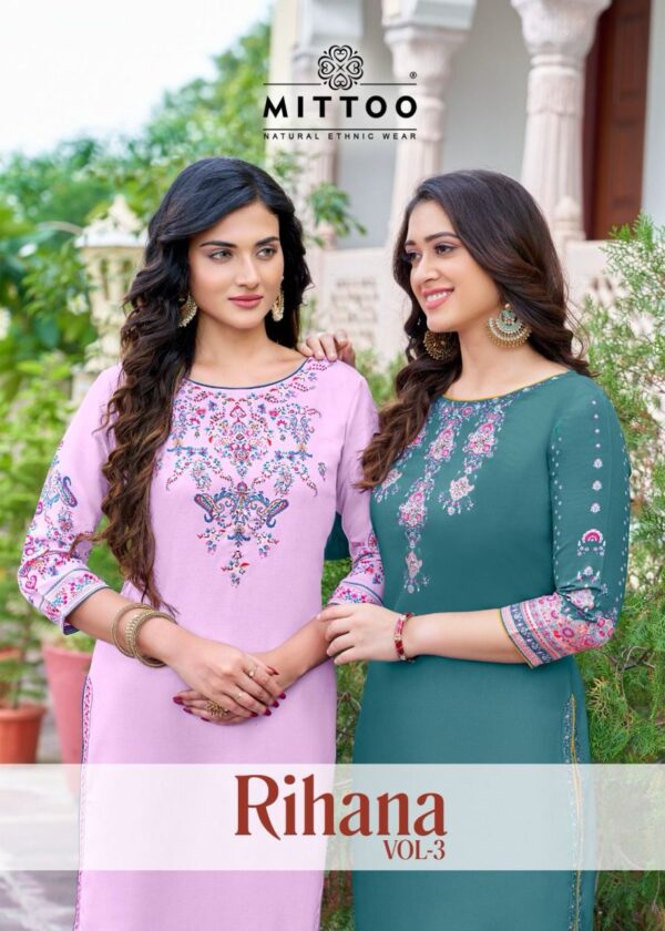 MITTOO RIHANA VOL 3 HEAVY READYMADE RAYON KURTI ONLINE WHOLESALE