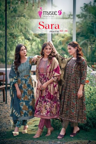 MYSTIC 9 SARA VOL 4 READYMADE NYRA CUT KURTI WHOLESALE IN SURAT