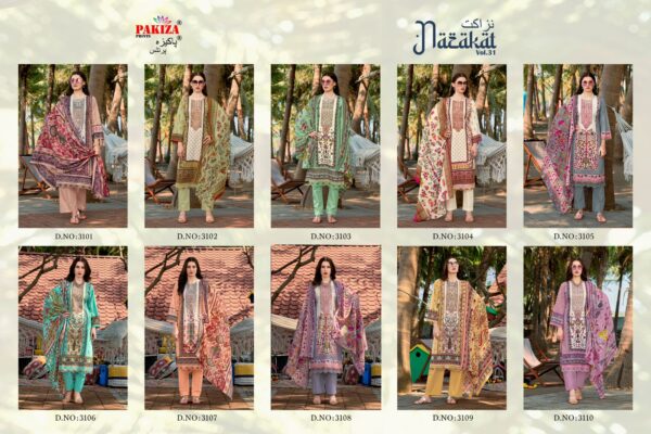 PAKIZA PRINTS NAZAKAT VOL-31 HEAVY KASHMIRI NECK PAKISTANI SUITS WHOLESALE