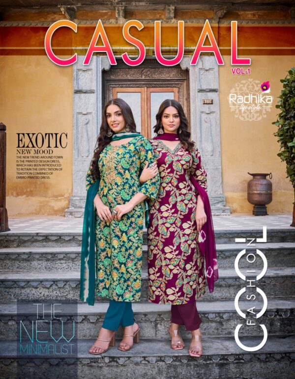 RADHIKA LIFESTYLE CASUAL VOL 1 RAYON CATALOGUE KURTI DESING 2024