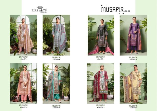 RIAZ ARTS MUSAFIR VOL 2 LAWN PRINTED UNSTITCHED SUITS BEST PRICE