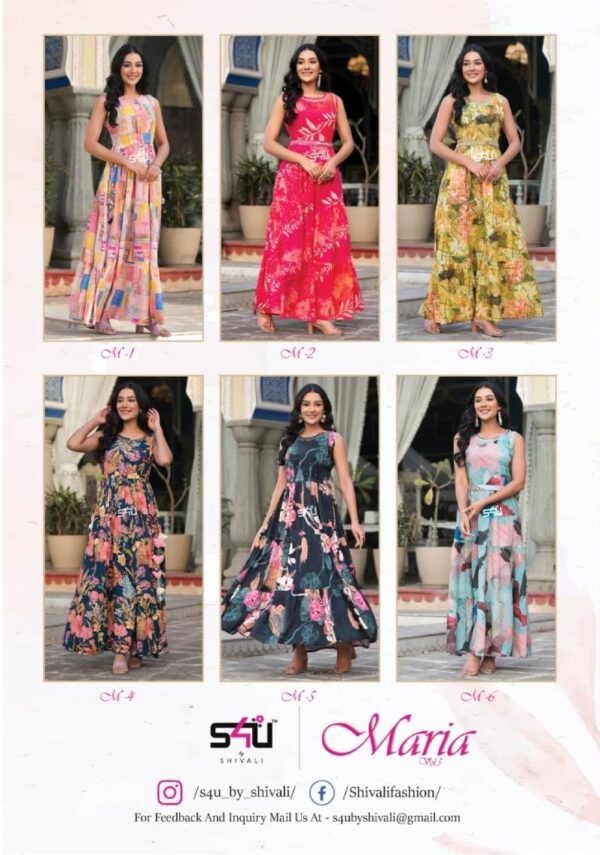 S4U MARIA VOL 5 FLORAL WHOLESALE CATALOGUE GOWNS SURAT