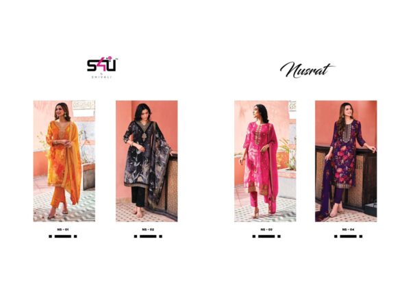 S4U NUSRAT ORGANZA JACQUARDREADYMADE KURTA PANT SET ONLINE