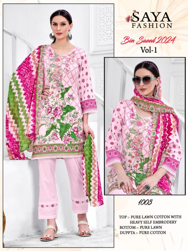 SAYA FASHION BINSAEED 2024 VOL-1 PREMIUM DESIGNER SALWAR SUITS ONLINE