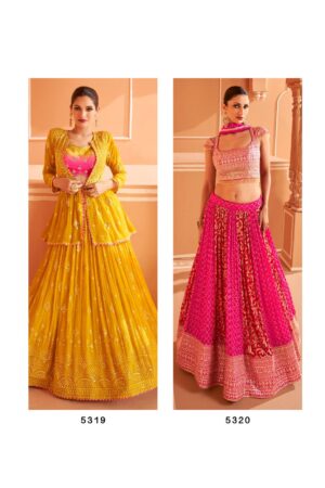 SAYURI DESIGNER KALISHTA NX 5319 TO 5320 CHINON SILK PLAZZO SET CATALOGUE