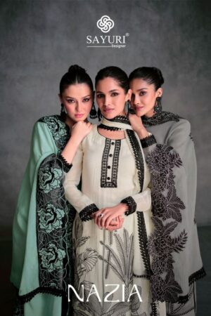 SAYURI DESIGNER NAZIA ORGANZA SILK SUITS ONLINE SHOPPING
