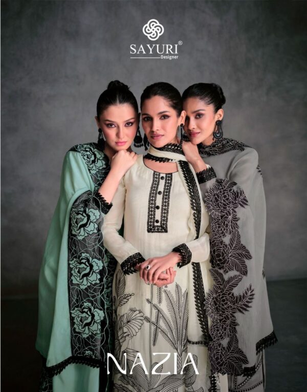 SAYURI DESIGNER NAZIA ORGANZA SILK SUITS ONLINE SHOPPING