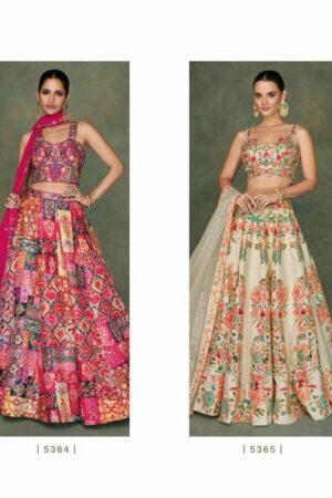 SAYURI DESIGNER ODHANI 5363 TO 5365 TAFETA SILK LEHNGA SET ONLINE