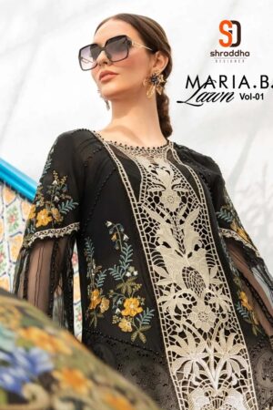 SHRADDHA DESIGNER MARIA B LAWN VOL 1 COTTON PAKISTANI SALWAR SUITS ONLINE
