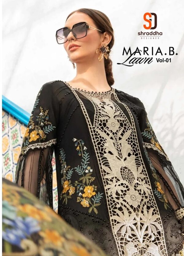 SHRADDHA DESIGNER MARIA B LAWN VOL 1 COTTON PAKISTANI SALWAR SUITS ONLINE