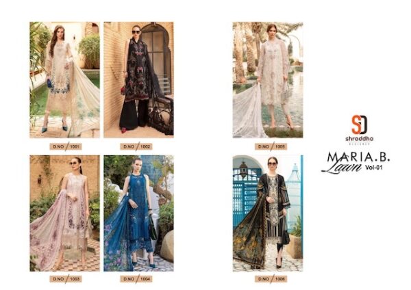 SHRADDHA DESIGNER MARIA B LAWN VOL 1 COTTON PAKISTANI SALWAR SUITS ONLINE