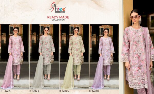 SHREE FABS R 1222 READYMADE COLLECTION ORGANZA KURTI CATALOGUE