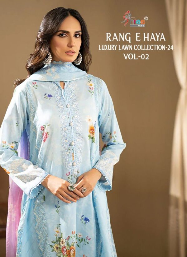 SHREE FABS RANG E HAYA LAWN COLLECTION 24 VOL 2 PAKISTANI SUITS WHOLESALE