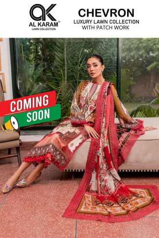 AL KARAM CHEVRON PATCH WORK PAKISTANI SALWAR SUITS DEALER