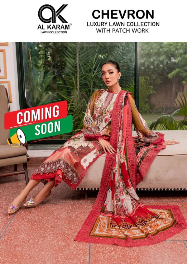 AL KARAM CHEVRON PATCH WORK PAKISTANI SALWAR SUITS DEALER