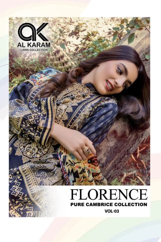 AL KARAM FLORENCE VOL 03 CAMBRIC COTTON WHOLESALE SUITS SURAT (1)