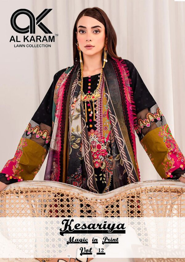 AL KARAM VOL 12 KESARIYA MAGIC IN PRINT PAKISTANI SALWAR SUITS IN INDIA