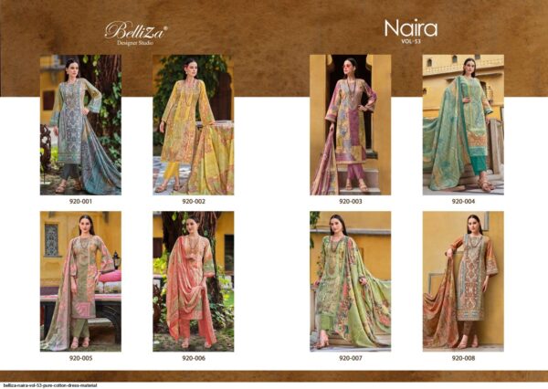 BELLIZA NAIRA VOL 53 920 COTTON PAKISTANI SUITS NEW CATALOGUE