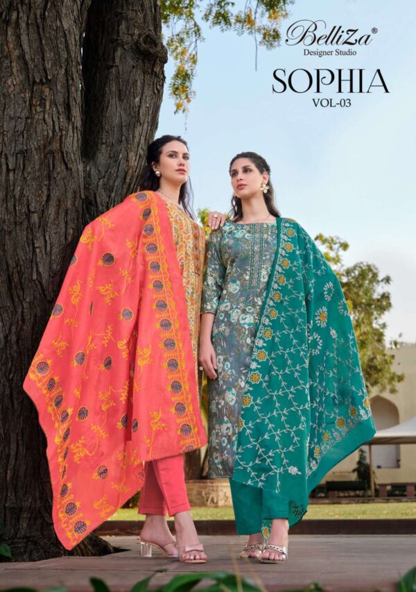 BELLIZA SOPHIA VOL 3 905 PAKISTANI SUITS ONLINE WHOLESALE