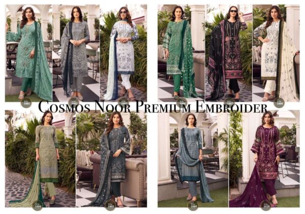 COSMOS NOOR PREMIUM EMBROIDERED-1 COTTON WHOLESALE SUITS ONLINE