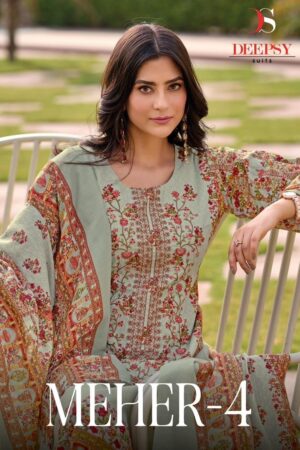 DEEPSY MEHER VOL 4 COTTON PAKISTANI SALWAR SUITS WHOLESALE