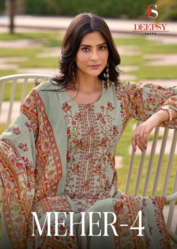 DEEPSY MEHER VOL 4 COTTON PAKISTANI SALWAR SUITS WHOLESALE