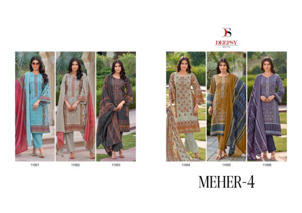 DEEPSY MEHER VOL 4 COTTON PAKISTANI SALWAR SUITS WHOLESALE