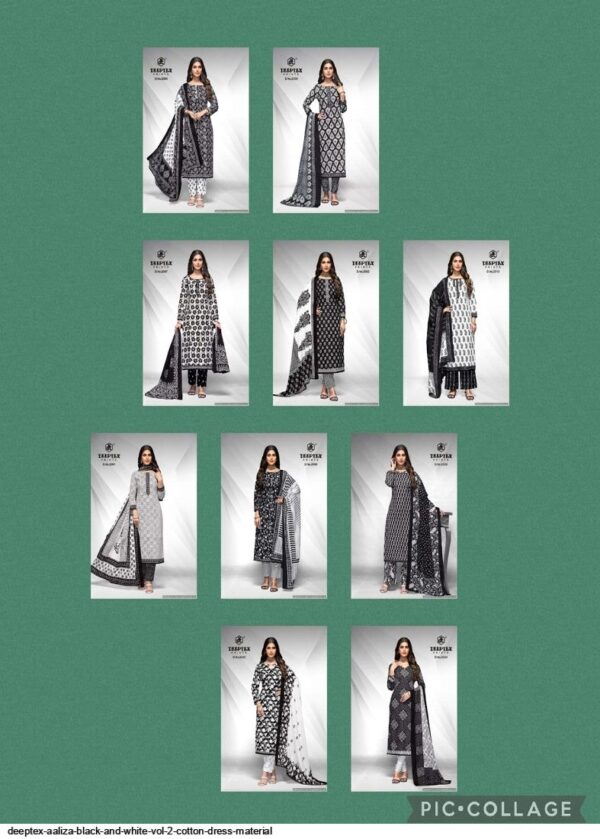 DEEPTEX AALIZA BLACK AND WHITE VOL 2 DRESS MATERIAL ONLINE SHOPPING