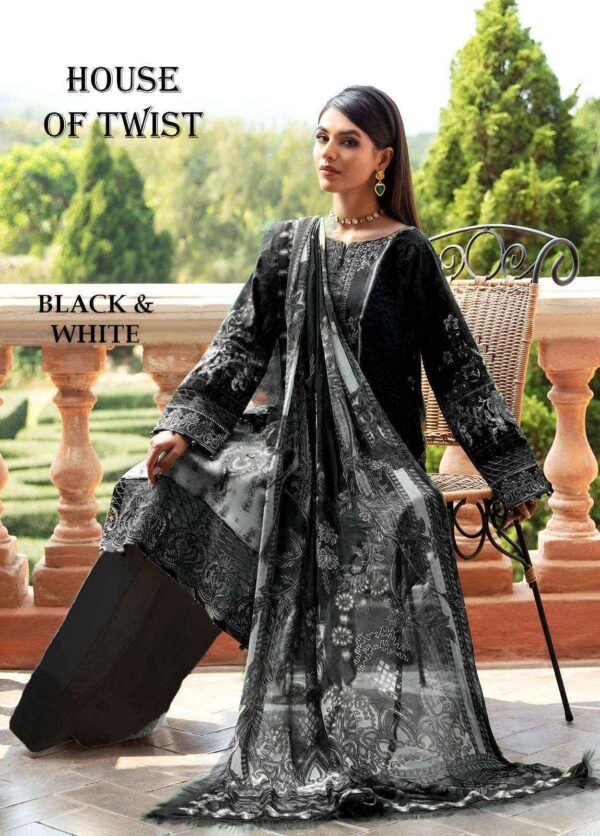 HOUSE OF TWIST BLACK & WHITE COTTON WHOLESALE SUITS CATALOGUE