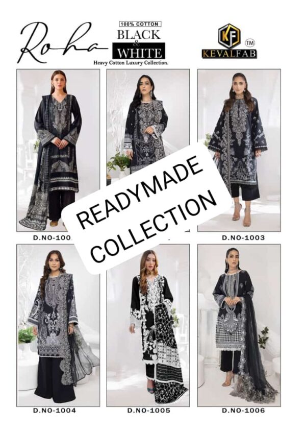 KEVAL FAB ROHA BLACK &WHITE READYMADE KURTI CATALOGUE WITH PRICE