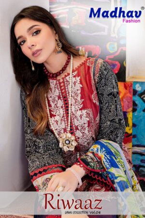 MADHAV FASHION RIWAAZ VOL 8 DEISGNER DRESS MATERIAL ONLINE SHOPPING