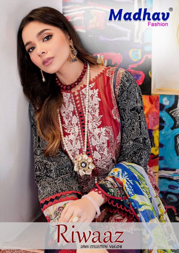 MADHAV FASHION RIWAAZ VOL 8 DEISGNER DRESS MATERIAL ONLINE SHOPPING