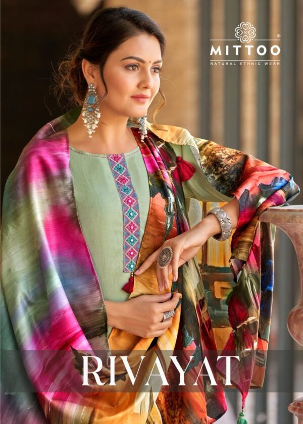 MITTOO RIVAYAT VISCOSE EMBROIDERY READYMADE KURTI CATALOGUE