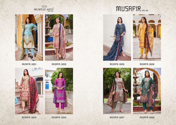 MUMTAZ ARTS MUSAFIR VOL 5 COTTON DIGITAL PRINT DRESS MATERIAL WHOLESALE