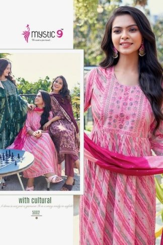 MYSTIC 9 SARA VOL 5 RAYON NYRA CUT READYMADE KURTI ONLINE SHOPPING
