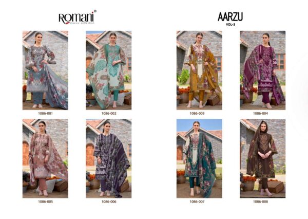 ROMANI AARZU VOL-3 1086 SOFT COTTON WHOLESALE SALWAR KAMEEZ ONLINE