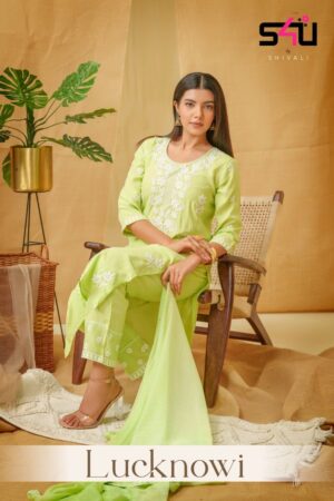S4U LUCKNOWI DESIGNER RAYON DRESS MATERIAL COLLECTION CATALOGUE