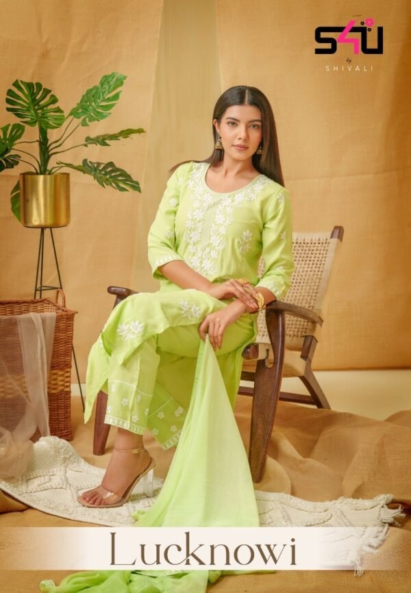 S4U LUCKNOWI DESIGNER RAYON DRESS MATERIAL COLLECTION CATALOGUE