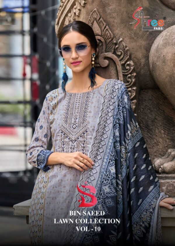 SHREE FABS BIN SAEED LAWN COLLECTION VOL 10 WHOLESALE PAKISTANI SUITS INDIA