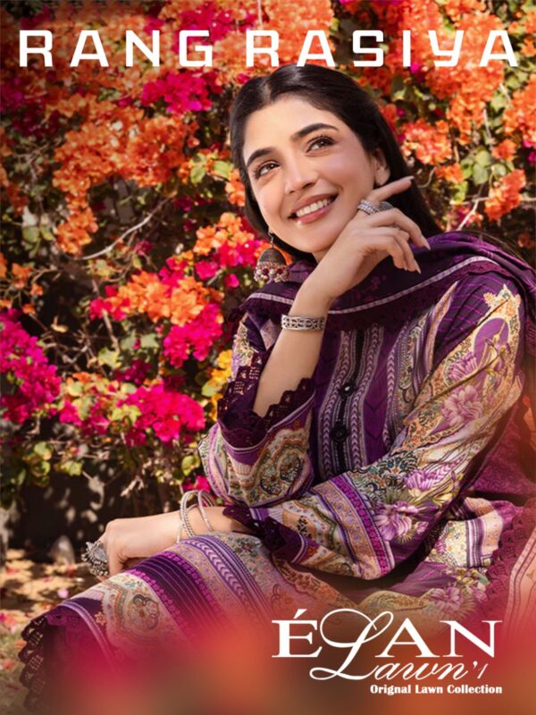 SHREE OM FAB RANG RASIYA ELAN LAWN PAKISTANI SUITS SUPPLIER