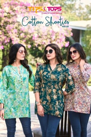 TIPS & TOPS COTTON SHORTIES VOL 5 COTTON SHORT KURTIS DISTRIBUTOR IN SURAT