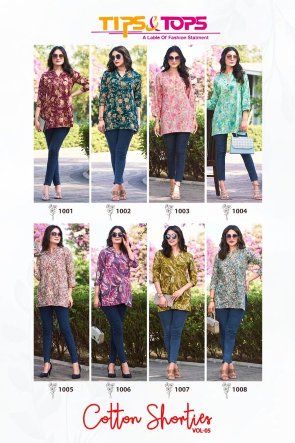 TIPS & TOPS COTTON SHORTIES VOL 5 COTTON SHORT KURTIS DISTRIBUTOR IN SURAT